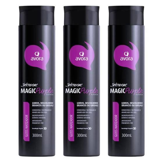 Imagem de Gloss Matizador Avora Magic Purple Platinum 300Ml Com 3