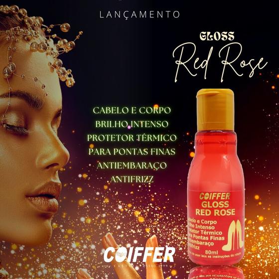 Imagem de Gloss Red Rose Coiffer 80ml Lançamento Cabelos Macios