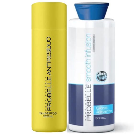 Imagem de Gloss Smooth  Infusion Alisante 500 ML + Shampoo anti residuo 250 Ml - Probelle  