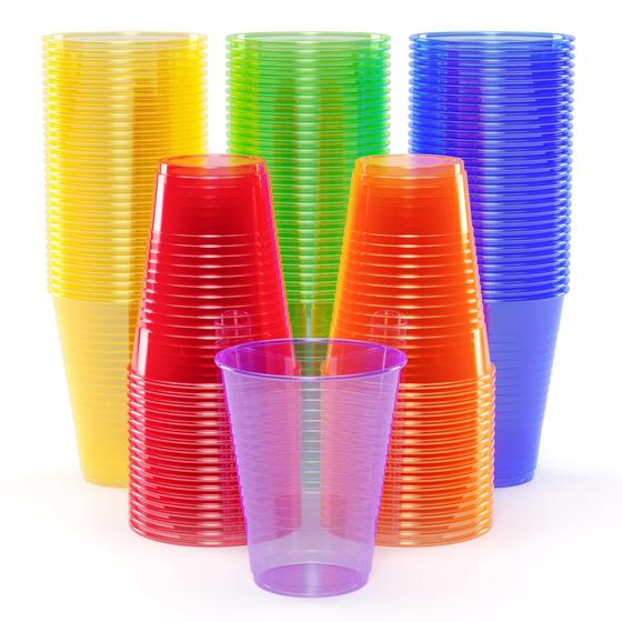 Imagem de Glow Cups Exquisite, pacote de 120, 473 ml, Blacklight Reactive Neon