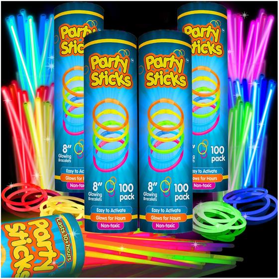 Imagem de Glow Sticks PartySticks - Pacote com 400cm - Impermeáveis para Crianças