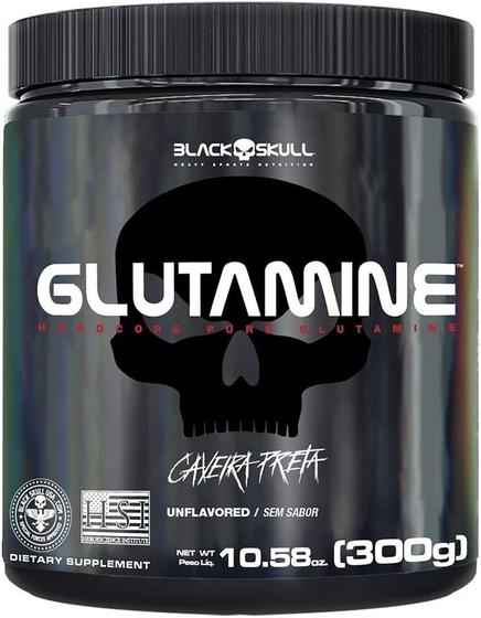 Imagem de Glutamina 100% Pura - (300g) - L-Glutamina Black Skull