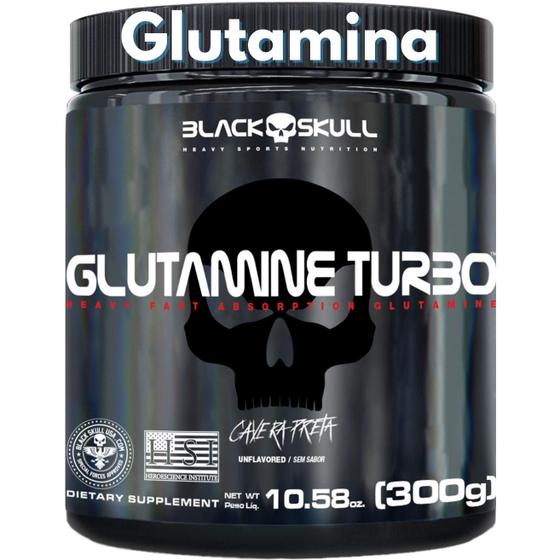 Imagem de Glutamina 300g Black Skull - Glutamine Caveira Preta 