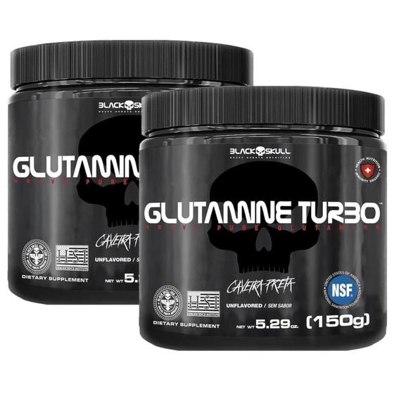 Imagem de Glutamina Turbo 150g Black Skull Kit 2 Potes