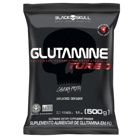 Glutamine Turbo Refil - 500gr - Glutamina + Carboidrato - Black Skull Menor preço em Glutamine Turbo Refil - 500gr - Glutamina + Carboidrato - Black Skull