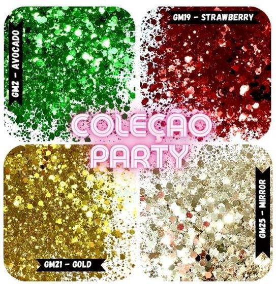 Imagem de GMC24 Glitter Chunky flocado Poliéster Importado resina unha 40gr