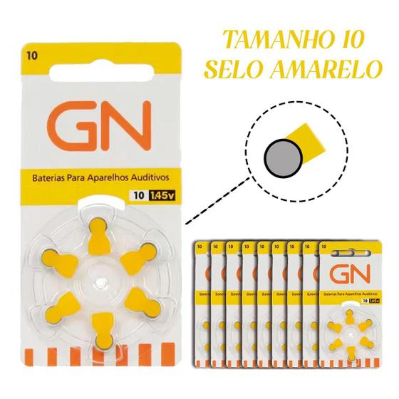 Imagem de GN RESOUND 10 / PR70 - 10 Cartelas - 60 Pilhas Aparelho Auditivo