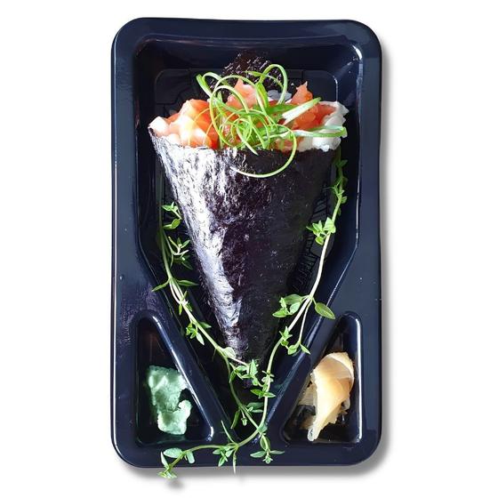 Imagem de Go-908 emb. p/ temaki pet preto (16,5x9x4,5 cm)  c/ 100 un. - galvanotek