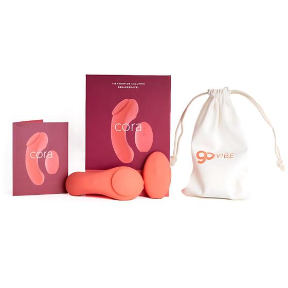 Imagem de Go Vibe Cora Vibrador Calcinha e Estimulador Tapping Controle Remoto 7 Vibrações em Silicone 11cm x 4cm 2 Motores Recarr