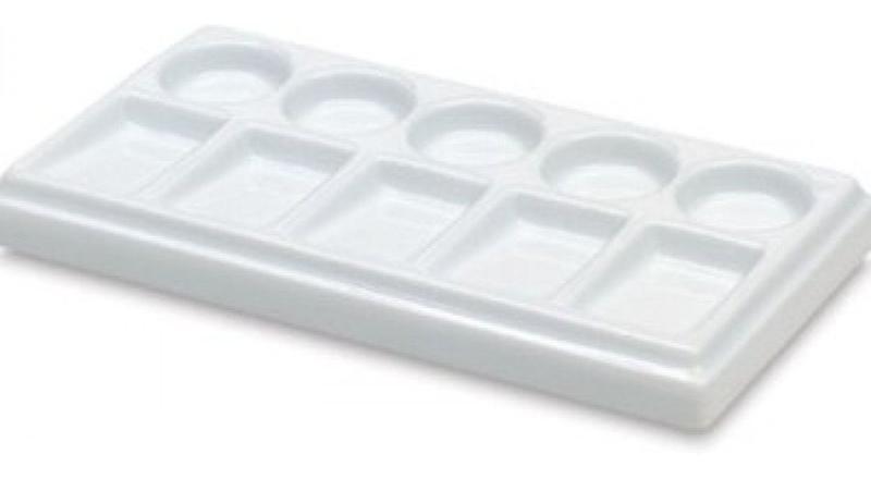 Gode De Porcelana Para Pintura Retangular 10 Cavidades - SINOART Imagem de Gode De Porcelana Para Pintura Retangular 10 Cavidades