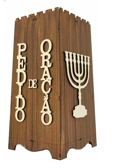 Imagem de Gofilácio Pedidos De Oração Igreja Em Mdf Pintado Menora