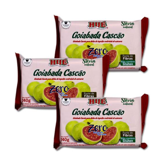 Imagem de Goiabada Cascão Zero Açúcar Vegano Kit 3 Tabletes de 240g Doces Hué