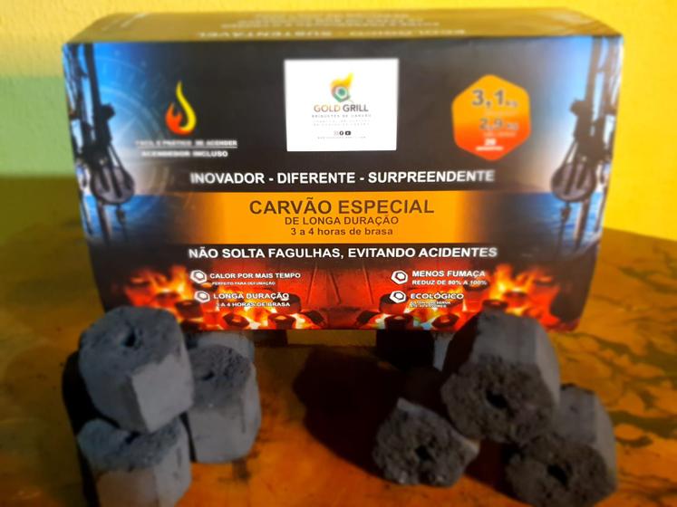 Imagem de Gold grill box - 3,1 kg - briquetes de carvão de longa duração