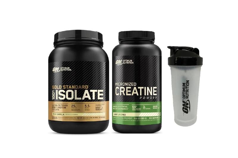 Imagem de Gold Whey 100% Isolate Baunilha 720g + Creatina 300g Optimum