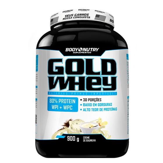 Imagem de Gold Whey 80% de proteína Concentrado, 900g Pote - Body Nutry 