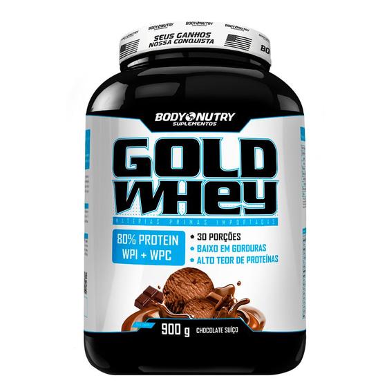 Imagem de Gold Whey 80% de proteína Concentrado, 900g Pote - Body Nutry 