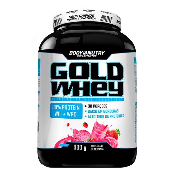 Imagem de Gold Whey Body Nutry 80% Proteína WPI + WPC Baixo em Gorduras e Alto Teor de Proteínas Ideal para Seus Ganhos