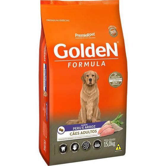 Golden Caes Ad. Peru e Arroz 15 Kg Menor preço em Golden Caes Ad. Peru e Arroz 15 Kg