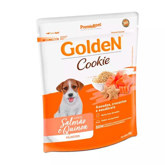 Imagem de Golden Cookie para Cães Filhotes Sabor Salmão e Quinoa 350 g