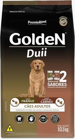 Imagem de Golden Duii Cães Adultos Frango e Carne 10,1kg