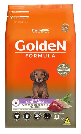 Imagem de GoldeN Formula Cães Filhotes Porte Pequeno Carne & Arroz 3 kg