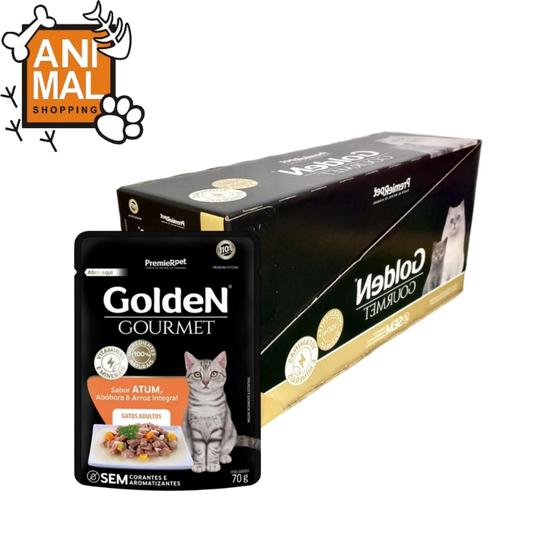 Imagem de Golden Gourmet Gatos Adultos Atum 70g - Kit Caixa 20 Sachês