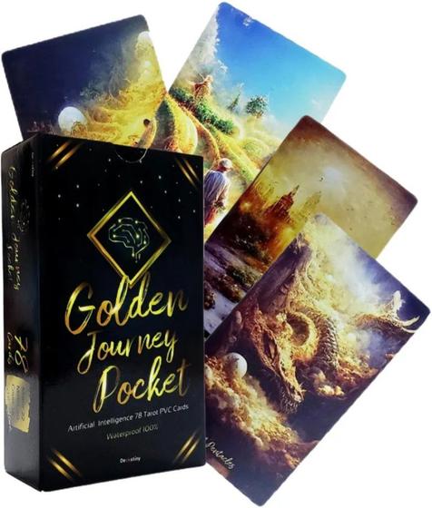 Imagem de Golden Journey Pocket Tarot Deck 12x7 cm Tarô Jornada Dourada Baralho de Cartas de Oráculo