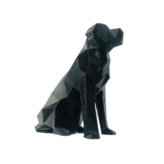 Imagem de Golden Retriever Geometrico Low Poly Decoração 3D