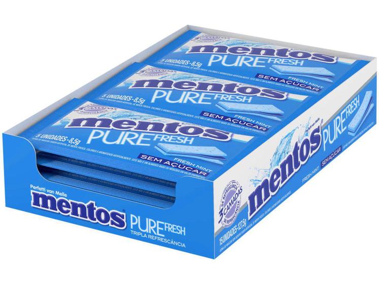 Imagem de Goma de Mascar Mentos Pure Fresh 3 Camadas - Mint sem Açúcar 127,5g Display 15 Unidades