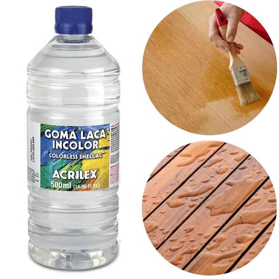 Imagem de Goma Laca Incolor Acrilex 500ml - Verniz de Pintura