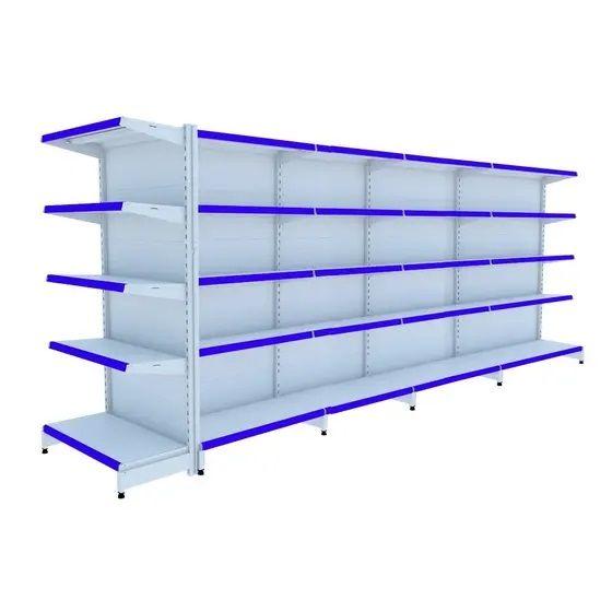 Gondola Centro 1,70 Amapá Flex Kit 4 Metros 1 Ponta Branco Porta Etiqueta Azul - 2207 Menor preço em Gondola Centro 1,70 Amapá Flex Kit 4 Metros 1 Ponta Branco Porta Etiqueta Azul - 2207