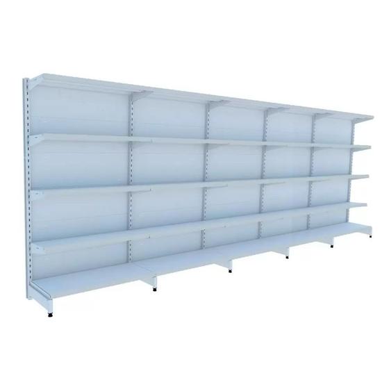 Gondola Parede 1,70m Amapá Flex Kit 5 Metros Branco Com Porta Etiqueta - 2228 Menor preço em Gondola Parede 1,70m Amapá Flex Kit 5 Metros Branco Com Porta Etiqueta - 2228