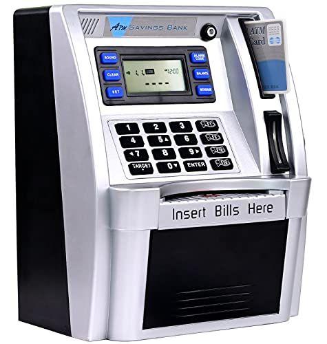 Imagem de GoodsFederation 2022 Upgraded-ATM Savings Bank, Money Bank Machine for Real Money with Debit Card, Coin Recognition, Balance Calculator for Kids Adults (Black)