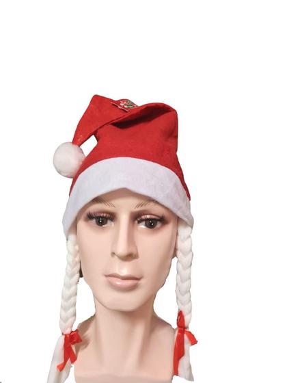 Imagem de Gorro De Natal Mamãe Noel Com Trança Em Feltro