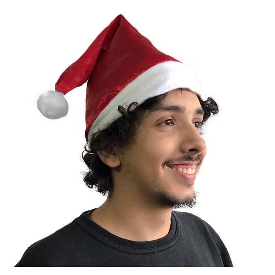 Imagem de Gorro de Natal Vermelho do Papai Noel Cetim