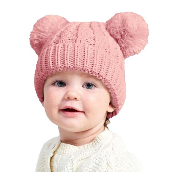 Imagem de Gorro Infantil Feminino Kukiê PomPom Tricot Rosa - 68034