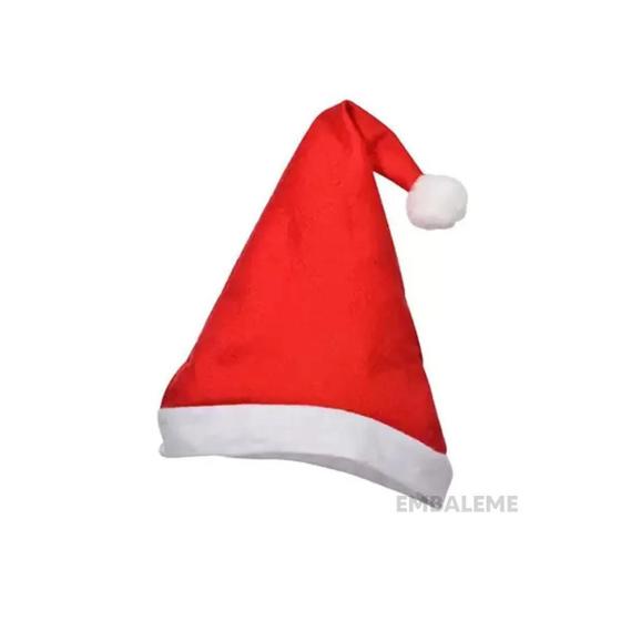 Imagem de Gorro Noel Feltro Natal Vermelho Decoração 26X30Cm Magizi