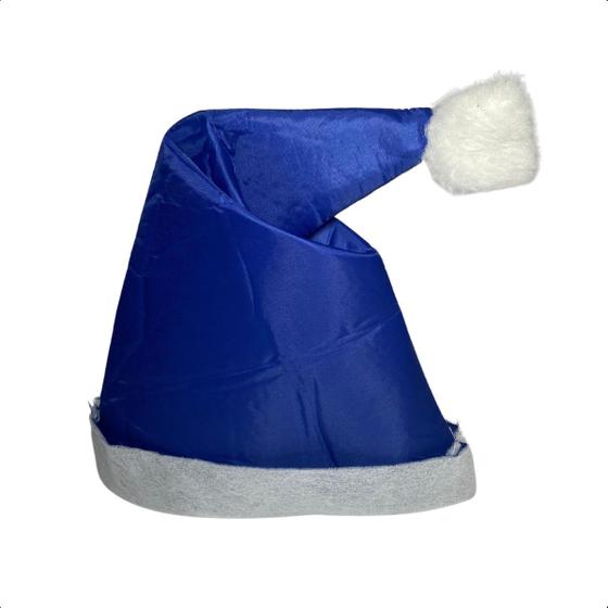 Imagem de Gorro Papai Mamae Noel Azul Infantil Adulto