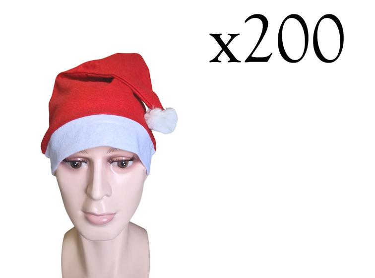 Imagem de Gorro Papai Noel Chapéu Natalino Adulto Infantil- Kit 200un