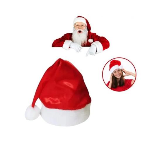 Imagem de Gorro Touca De Papai Noel Linha Luxo Cetim