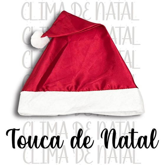 Imagem de Gorro Touca De Papai Noel Natal Linha Luxo Cetim
