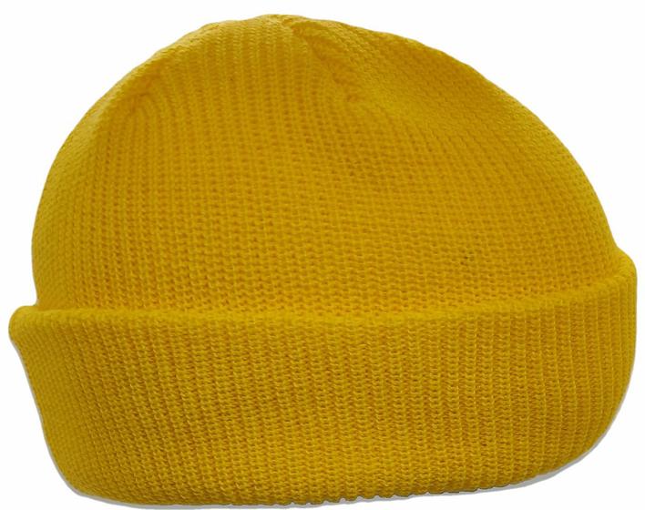 Imagem de Gorro Touca Lenhador Marinheiro Canelada Adulto Unissex Amarelo Copa