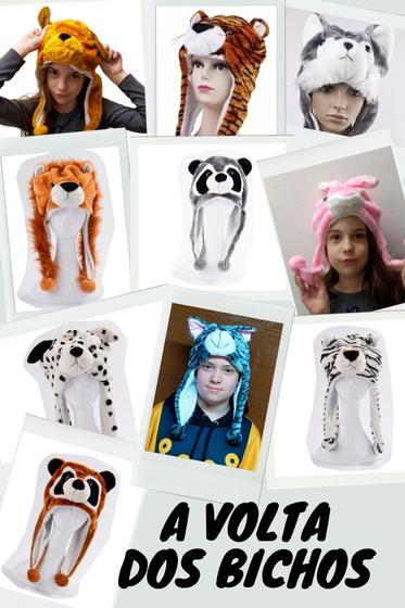 Imagem de Gorro touca pelúcia animais variados