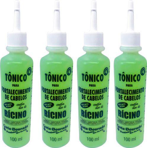 Imagem de -Gota Dourada Kit Tonico Fortalecedor Antiqueda Rícino 4 unid