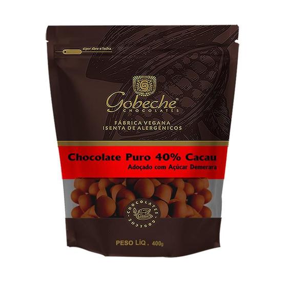 Imagem de Gotas Chocolate Puro 40% Cacau Gobeche - Adoçado com Açúcar Demerara - 400g