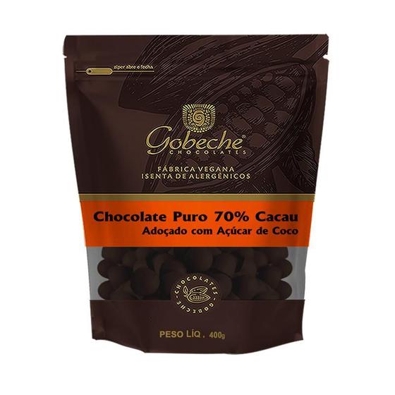 Imagem de Gotas Chocolate Puro 70% Cacau Gobeche - Adoçado com Açúcar de Coco - 400g