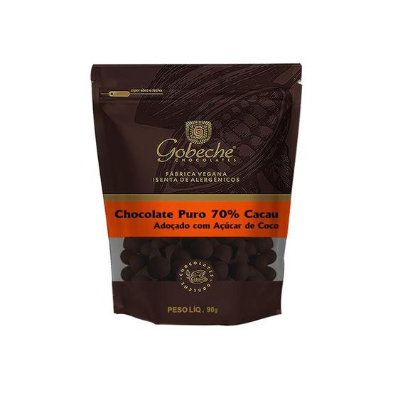 Imagem de Gotas Chocolate Puro 70% Cacau Gobeche - Adoçado com Açúcar de Coco - 90g