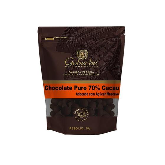 Imagem de Gotas Chocolate Puro 70% Cacau Gobeche - Adoçado com Açúcar Mascavo - 90g