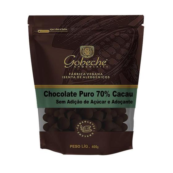 Imagem de Gotas Chocolate Puro 70% Cacau Gobeche - Sem Adição de Açúcar e Adoçante com Tâmara - 400g
