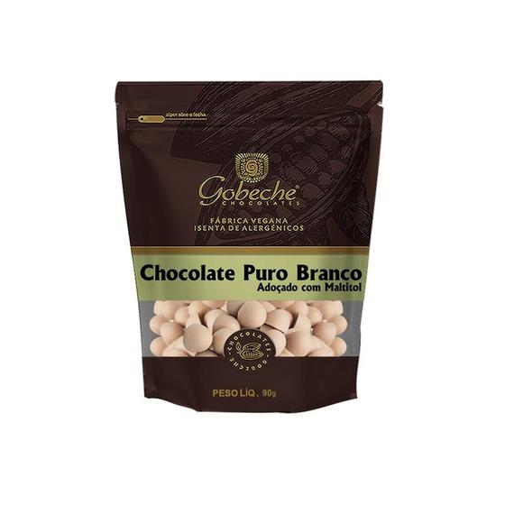 Imagem de Gotas Chocolate Puro Branco Gobeche - Adoçado com Maltitol - 90g